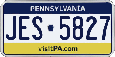 PA license plate JES5827