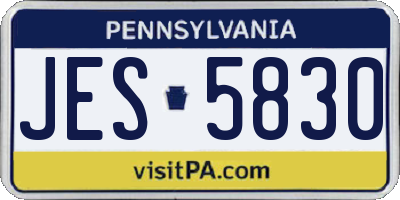 PA license plate JES5830