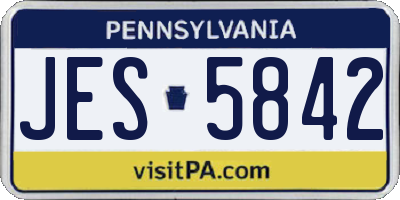 PA license plate JES5842