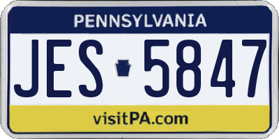 PA license plate JES5847