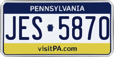 PA license plate JES5870