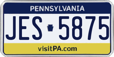 PA license plate JES5875