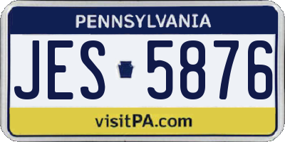 PA license plate JES5876