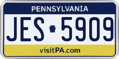 PA license plate JES5909