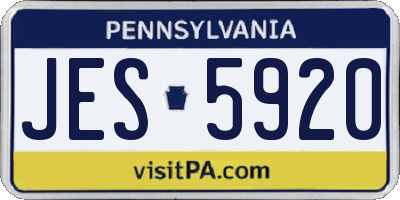 PA license plate JES5920