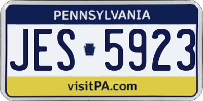 PA license plate JES5923
