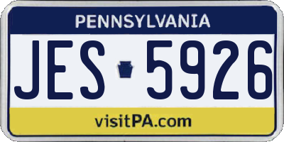 PA license plate JES5926