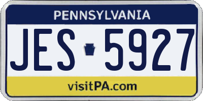 PA license plate JES5927