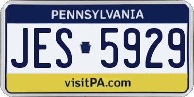PA license plate JES5929
