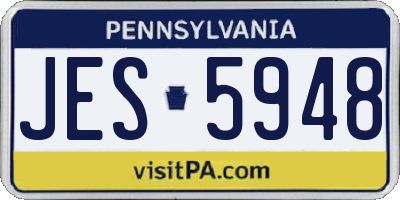 PA license plate JES5948