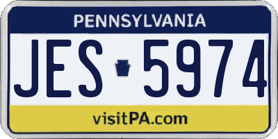 PA license plate JES5974
