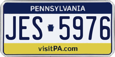 PA license plate JES5976