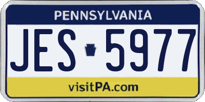 PA license plate JES5977