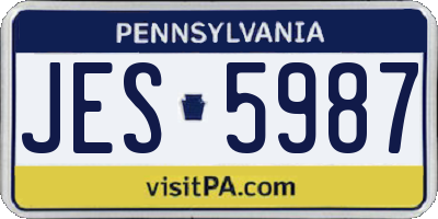PA license plate JES5987