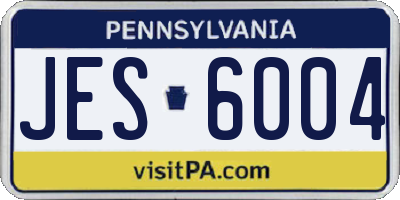 PA license plate JES6004