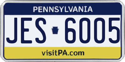 PA license plate JES6005