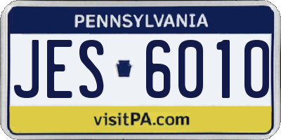 PA license plate JES6010