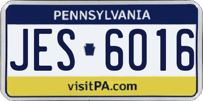 PA license plate JES6016
