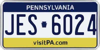 PA license plate JES6024