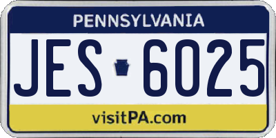 PA license plate JES6025
