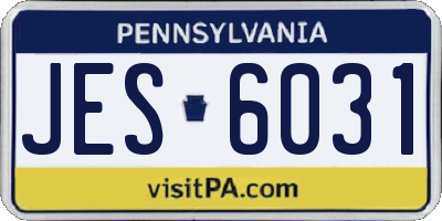 PA license plate JES6031