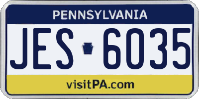 PA license plate JES6035