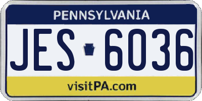 PA license plate JES6036