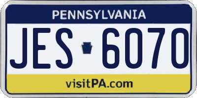 PA license plate JES6070