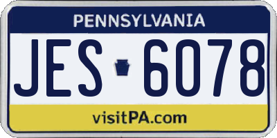 PA license plate JES6078