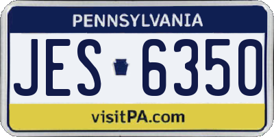 PA license plate JES6350