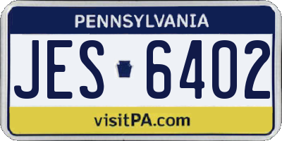 PA license plate JES6402