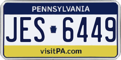 PA license plate JES6449