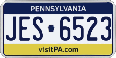 PA license plate JES6523