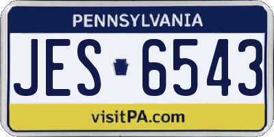PA license plate JES6543