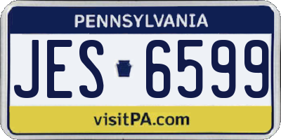 PA license plate JES6599