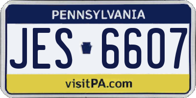 PA license plate JES6607