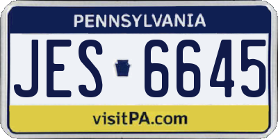 PA license plate JES6645