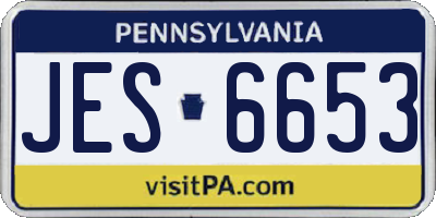 PA license plate JES6653