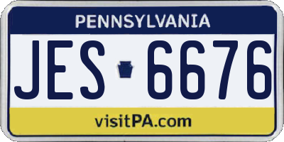 PA license plate JES6676