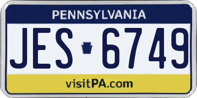 PA license plate JES6749