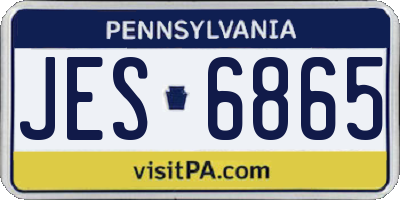 PA license plate JES6865