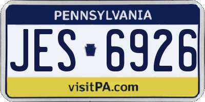 PA license plate JES6926
