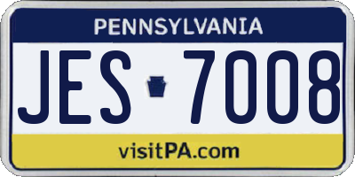 PA license plate JES7008