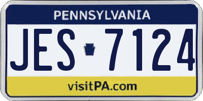 PA license plate JES7124