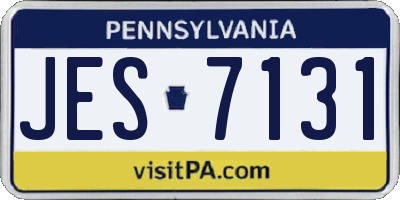 PA license plate JES7131