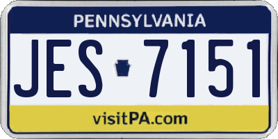 PA license plate JES7151