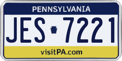 PA license plate JES7221