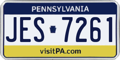 PA license plate JES7261