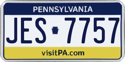 PA license plate JES7757