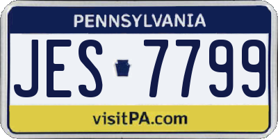 PA license plate JES7799